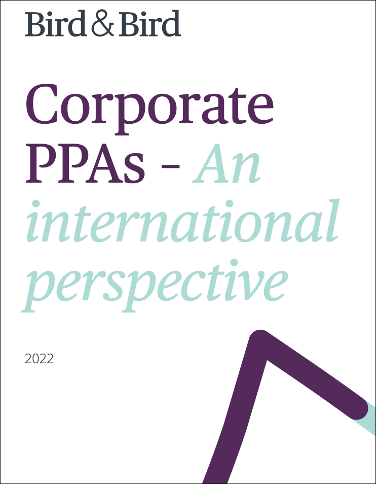Market report cover image: Bird & Bird: Corporate PPAs – An international perspective