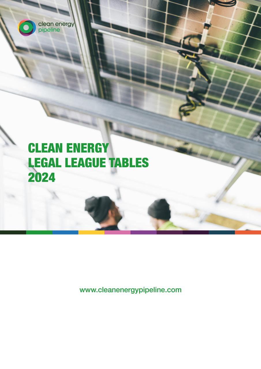 Market report cover image: Clean Energy Legal League Tables 2024